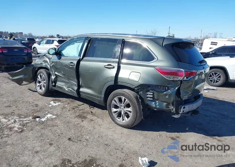 2014 Toyota Highlander Xle V6 z USA, uszkodzony, nr VIN 5TDJKRFH8ES040640